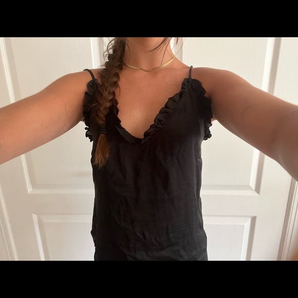 Black satin free people tank top - Picture 2 of 6